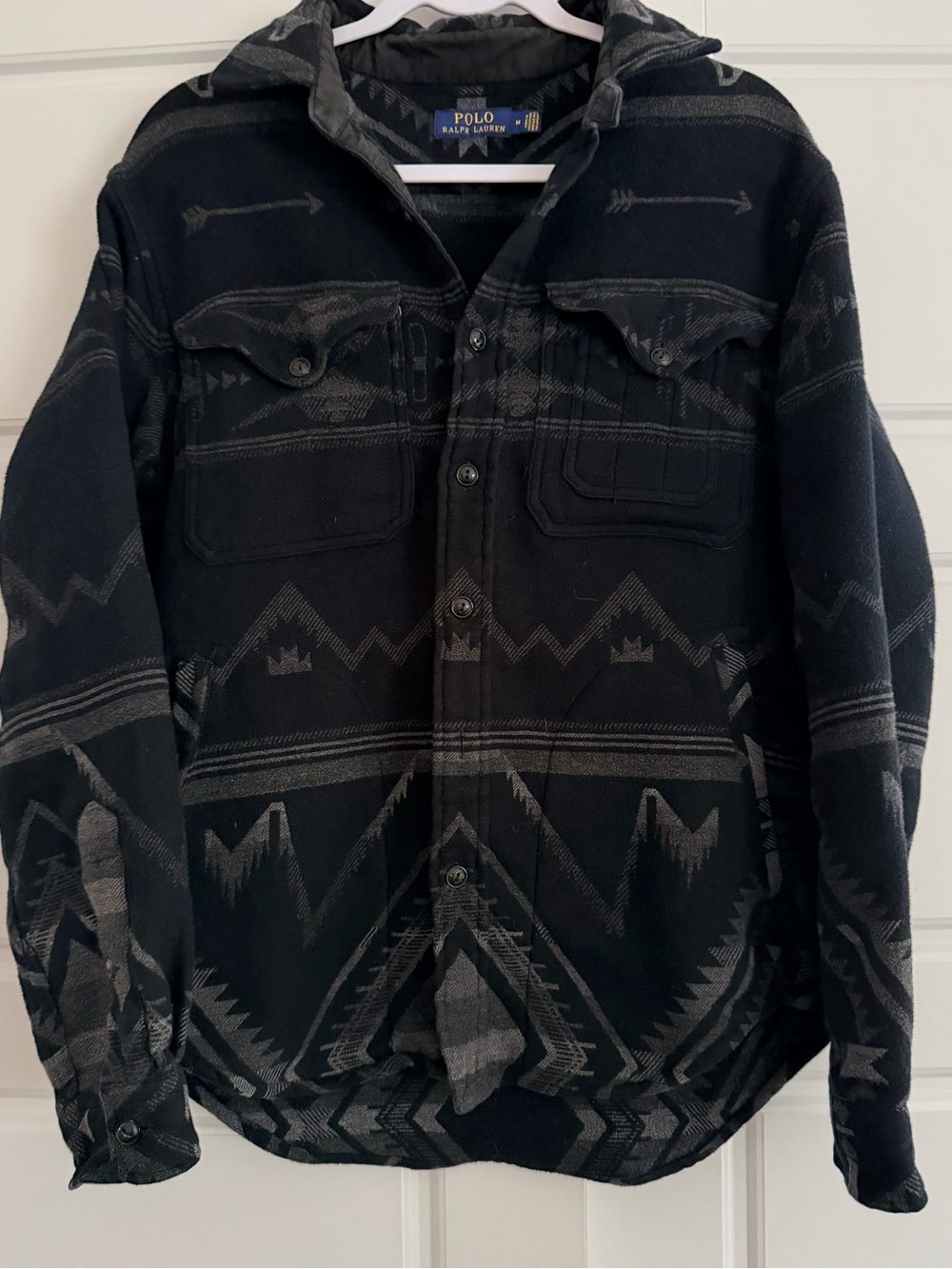 Polo by Ralph Lauren Black Navajo Southwest Shirt Jacket